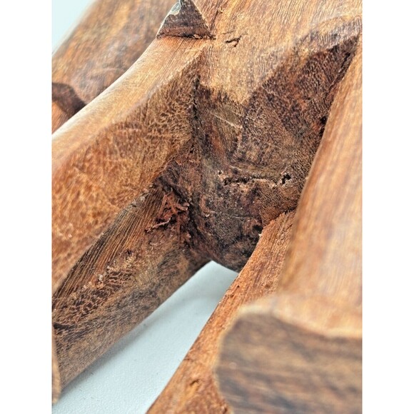 Vintage Hand Carved Wooden Elephant Figurine Rosewood Primitive Africa‎ 5.5"H - Picture 11 of 12